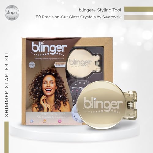 blinger® Shimmer Starter Set with Swarovski Crystals & Style Tool - Glam Hair Accessories