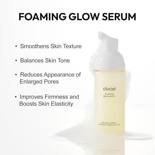 Foaming Glow Serum I Repairing Serum for Korean Glass Skin with Bakuchiol & Bifida, Smoothens Skin Texture, Balances Skin Tone, For Sensitive Skin, Fragrance-Free, Vegan (50ml / 1.69 fl.oz)