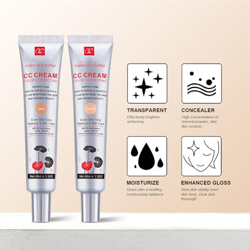 LightLight Color Correcting CC Cream SPF 25 - Hydrating Foundation & Skin Care, 1 Fl Oz