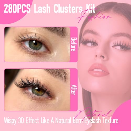 280pc Lash Clusters Kit 9-16mm DIY Eyelash Extensions