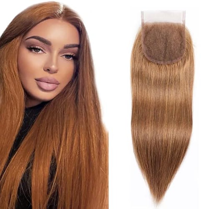 Light Brown Lace Closure 4x4 HD Transparent Brazilian Virgin Hair