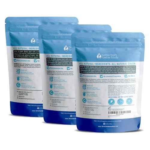 Gentleman's Bath Salt (3-Pack Plus Scoop) Bath for Men with Pure Essential Oils in BPA Free Pouch with Press-Lock Seal Made in USA 3-Pack of 2-lbs, 6-lbs Total