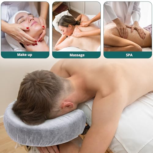 Noverlife 100 Pack Disposable Fitted Face Cradle Covers for Massage Tables