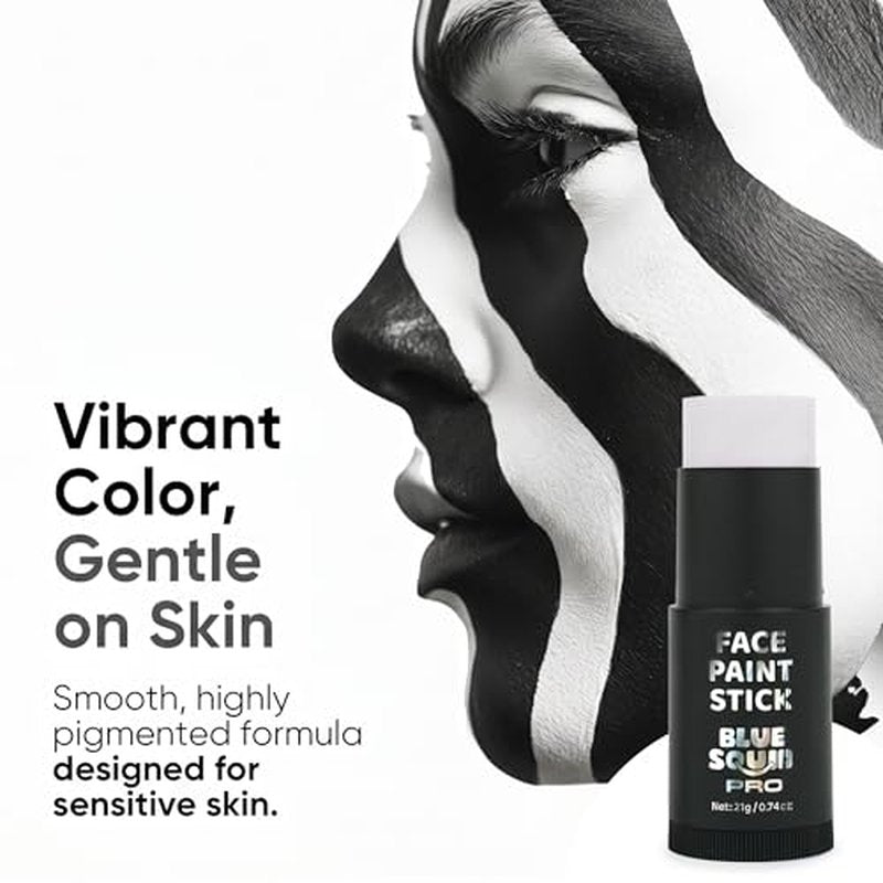 Blue Squid White Face Paint Stick - Waterproof, Vegan
