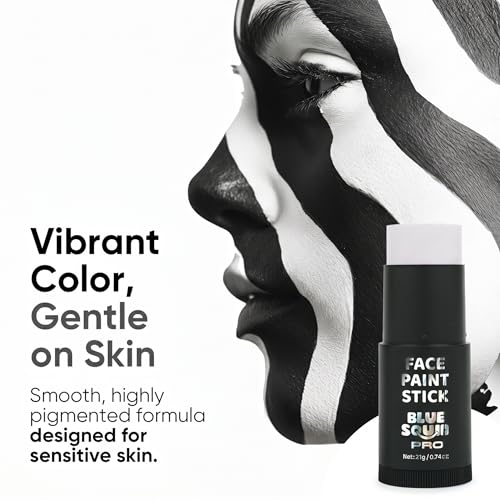 Blue Squid White Face Paint Stick - Waterproof, Vegan