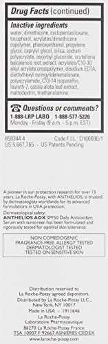 La Roche-Posay Anthelios AOX Daily Antioxidant Serum with SPF, Face Moisturizer with Sunscreen and Vitamin C & E, Oil Free Face Sunscreen for Sensitive Skin, Moisturizing Sun Protection