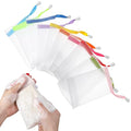 10 Pcs Soap Mesh Bags with Drawstring - Exfoliating Pouch Set