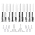 GTHER 10PCS 10ML Empty Mascara Tube Bottles with Eyelash Wand & Rubber Inserts & Funnels Set for Castor Oil/Eyelash Growth Oil, DIY Mascara Cream Container with Cap, Matte White