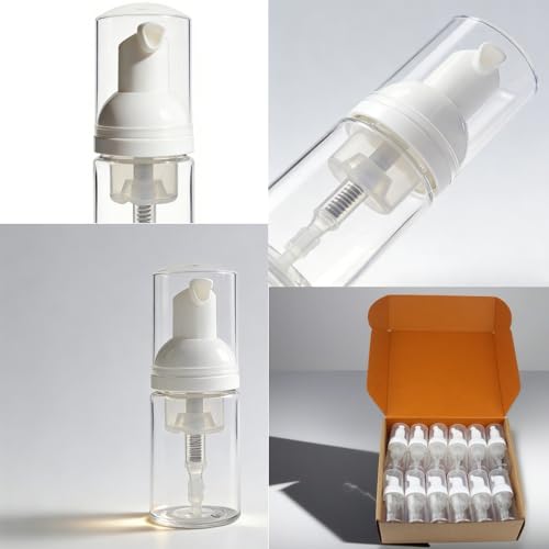 24Pcs Foam Pump Bottle 1oz/30ml Travel Size Plastic Refillable Cosmetic Foam Soap Dispenser for Hand Soap, Shampoo