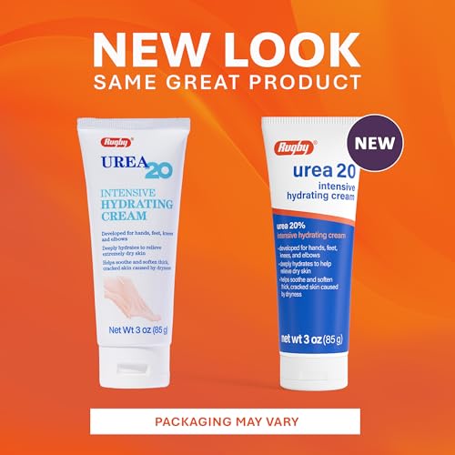 Rugby Urea 20% Intensive Hydrating Cream - 3 Oz for Dry Skin Relief