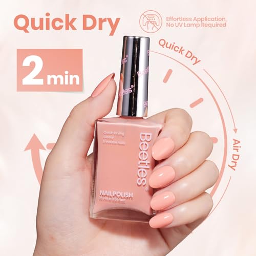 Beetles Coral Nail Polish - Coral Flush Quick Dry Peach Nail Lacquer, 10ml