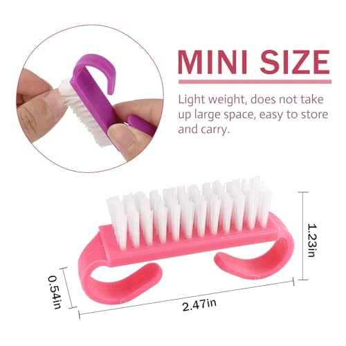 Travel Nail Brush Set - 4 Colorful Hand Scrub Brushes for Fingernail Cleaning