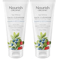 Nourish Organic Face Cleanser, Age Defense Bilberry & Arctic Berries ? Anti-Aging Face Wash with Aloe Vera + Washable Cotton Round (Pack of 2)