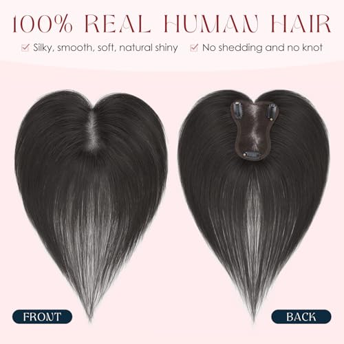 Human Hair Topper with Bangs for Thinning Hair | Clip-In