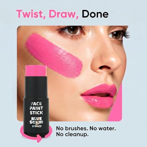 Blue Squid PRO Pink Face Paint Stick - Waterproof Eye Black