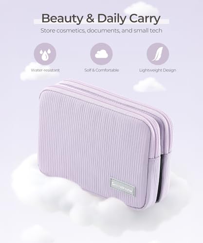 Preppy Makeup Bag with Detachable Pouches & Clear Panel