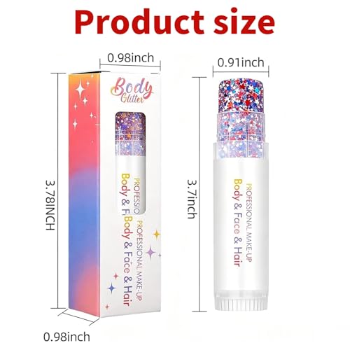 Patriotic Glitter Stick - Red White Blue Waterproof Face Body