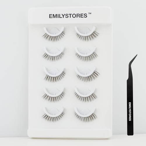 Brown Pre-Glued Self-Adhesive Eyelashes - 5 Pairs Reusable