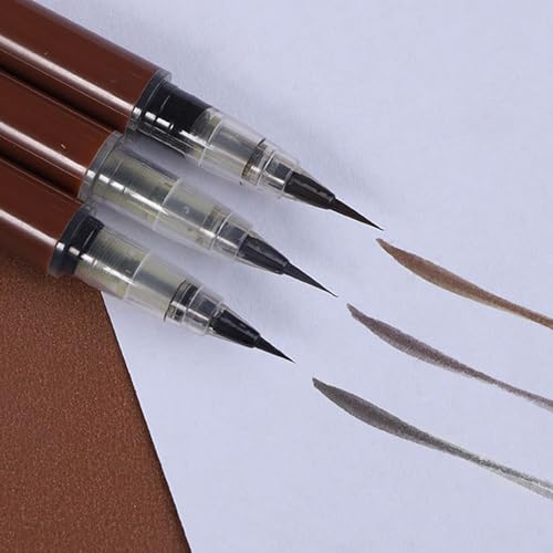 Liquid Eyebrow Pencil Set - Ultra Fine Tip, Waterproof, Gray & Brown