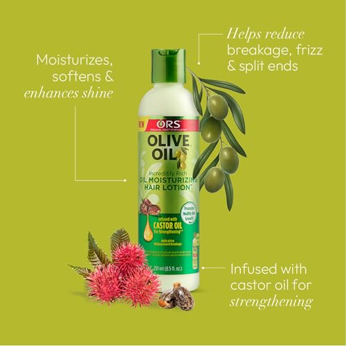 ORS Olive Oil Moisture Restore Creamy Aloe Shampoo - Strengthen & Nourish Replenishing Conditioner - Moisturizing Hair Lotion - Nourishing Sheen Spray - Bundle