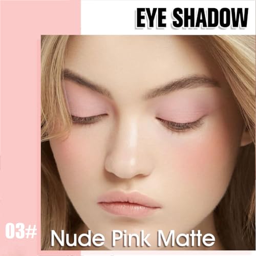 Nude Pink Eyeshadow Palette - 9 Pigmented Shades, Waterproof