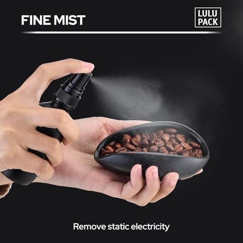 Coffee Dosing Cup with 60ml Spray Bottle - Espresso Bean Mister for Water Spritzer - Measuring Scale Cups for Dose Tray - Coffee Accessories Kit for Sprayer Atomizer Glass Black