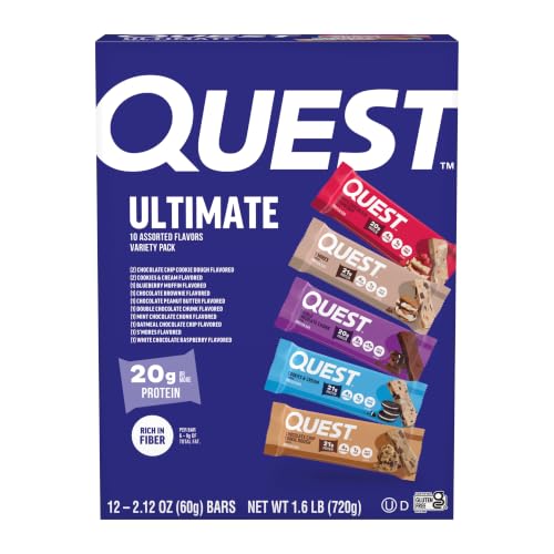 Quest Protein Bars Variety Pack, 12 Count - High Protein, Low Carb