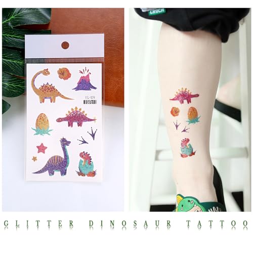 Glitter Temporary Tattoos for Kids - Waterproof Mixed Designs
