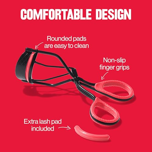 Revlon Extra Curl Lash Curler, Gives an All Day Dramatic Curl, with Finger Grips for a Non Slip Grip, Easy to Use, 1 Count
