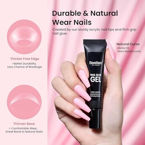 Beetles Gel Nail Kit Long Coffin 576pcs with Dehydrator & Primer – B- Coffin L