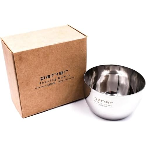 Parker Deluxe Unbreakable Stainless Steel Shaving Bowl ? for use with your favorite Shave Soap or Lathering Shaving Cream