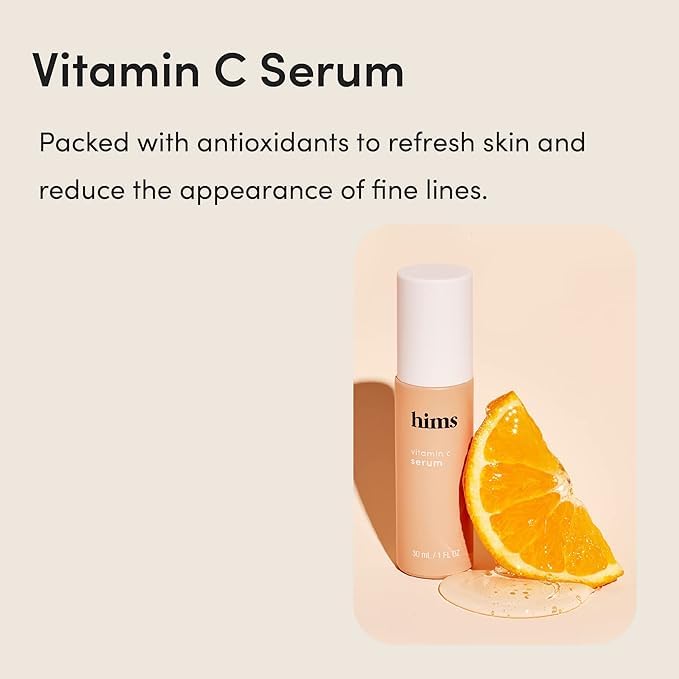 hims vitamin c serum for men - Brighten Skin Tone, Balance Complexion - Vitamin C, Highly Concentrated, Lightweight, Citrus Scent - Vegan, Cruelty-Free, No Parabens - 2 Pack