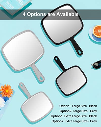 PROTECLE 12.4" x 9" Handheld Salon Mirror - Grey, Hairdressing & Barber Use