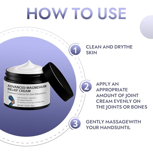Lestrova Magnesium Cream Relief Cream ? Fast-Absorbing, Non-Greasy Topical Magnesium Lotion for Muscle Relaxation 1.76 Fl Oz(100g)