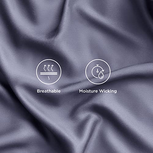 Bedsure Twin Sheets Set, Cooling Sheets Twin Size Bed Set, Rayon Derived from Bamboo, Twin Size Sheets, Breathable & Soft Bed Sheets, Hotel Luxury Silky Bedding Sheets & Pillowcases, Lilac