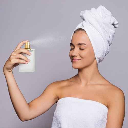 Tessco for you 12 Pcs 100ml / 3.4 Ounces Frosted Glass Bottle Perfume Atomizer Refillable Spray Empty Perfume Dispenser Fine Mist Atomizer Cosmetic Container for Travel Men Women(Gold)