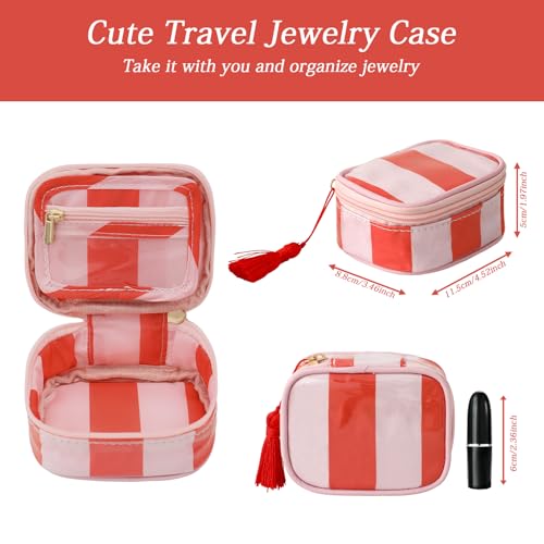 Travel Jewelry Case - Waterproof Striped Storage Box