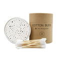 YILEAITECH Bamboo QTips 400 Count Cylinder Box – Organic Cotton Buds, Plastic-Free & Biodegradable
