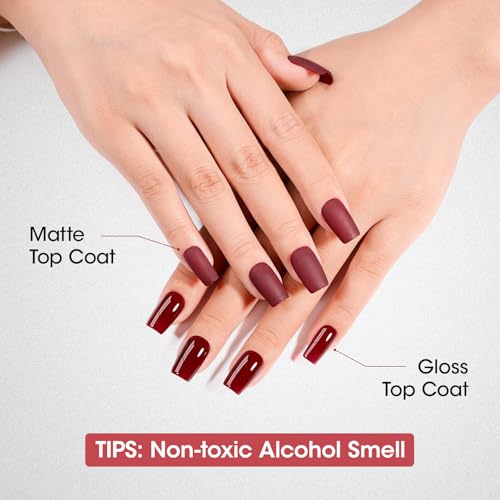 GELLEN Matte Clear Nail Polish Top Coat A00 - No Lamp Needed, Toxin-Free