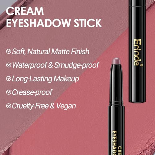 Erinde Smoky Mauve Eyeshadow Stick 16 - Waterproof Matte & Shimmer Cream Pencil