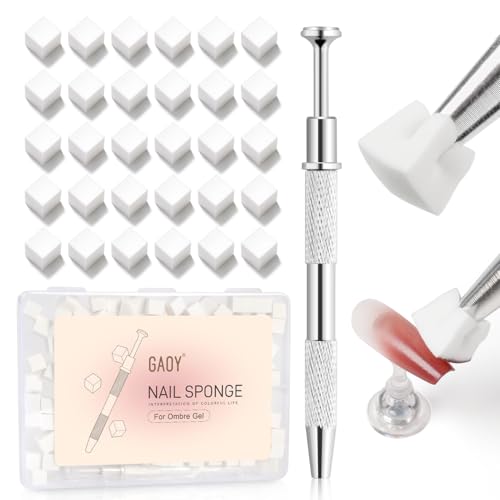 GAOY Ombre Nail Sponge Kit - Painting Sponges with Pen & Storage Box, 150 Pcs for Gradient, Blush & Aura Nail Art, DIY Manicure Supplies - Variation of THIS listing