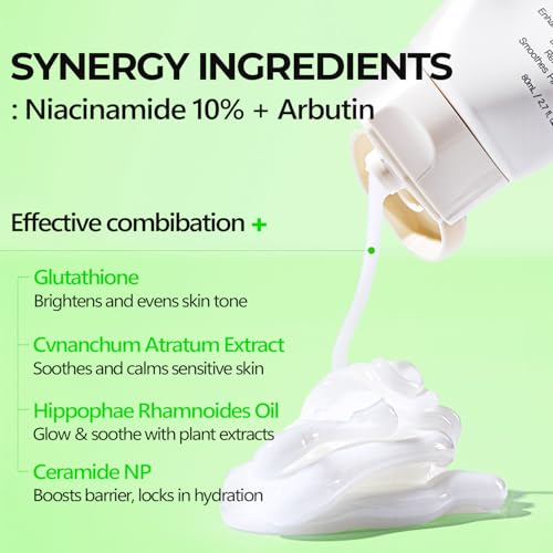 Niacinamide Arbutin Glow Boosting Cream 2.71 fl oz - Korean Skin Care for Long-Lasting Hydration & Smooth, Even Skin Tone with 10% Niacinamide & Arbutin, Deep Moisture Cream for Face