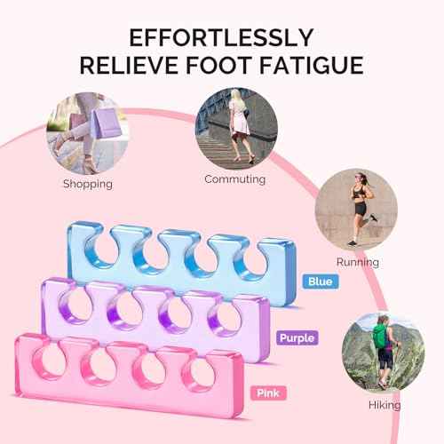 MelodySusie 6Pcs Toe Separators for Women Pedicure, Flexible Soft Silicone Toe Spacers Kit for Separating Fingers & Toes, Nail Polish and Grooming, Suitable for Home DIY Salon tools, Gifts for Women