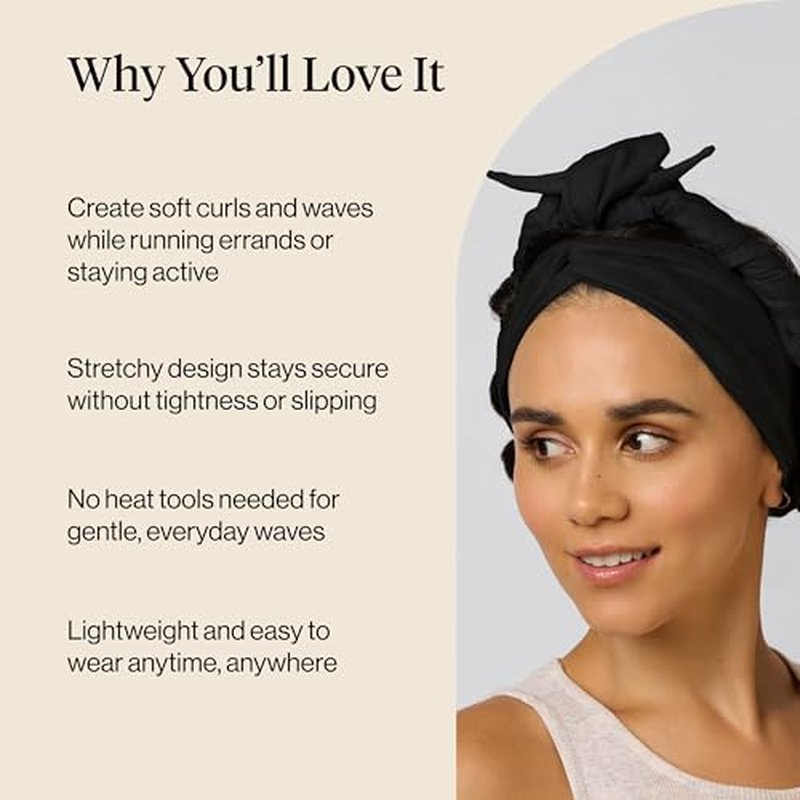 Heatless Curling Headband for Women - Effortless Waves & Flexible Fit