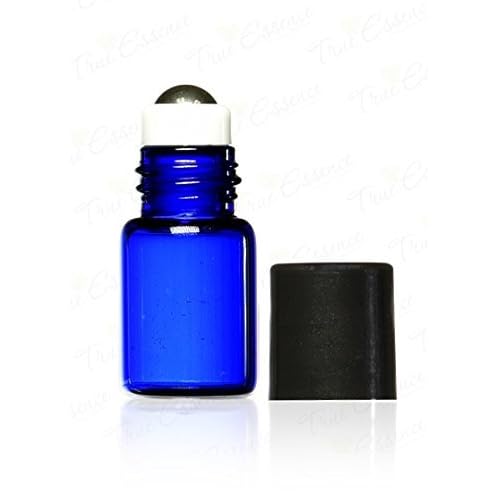 Premium Vials,12 pcs, Cobalt Blue, 2 ml Glass Roll-on Bottles with Stainless Steel Roller Balls - 1 Dropper and 1 Opener included, Refillable Aromatherapy Essential Oil Roll On (2ml)