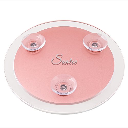 SANTOO 15X Magnifying Makeup Mirror with 3 Suction Cups - 6 Inch Round Travel & Bathroom Mirror - Rose Gold