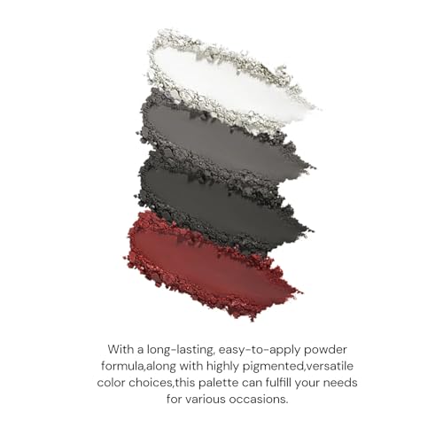 Flower Knows Swan Ballet Six-Color Makeup Palette,Black Red Face Makeup Palette with 4 Matte + 2 Shimmer Shades,Blendable Smooth Cute Make Up,0.23 Oz(02 Black Swan)