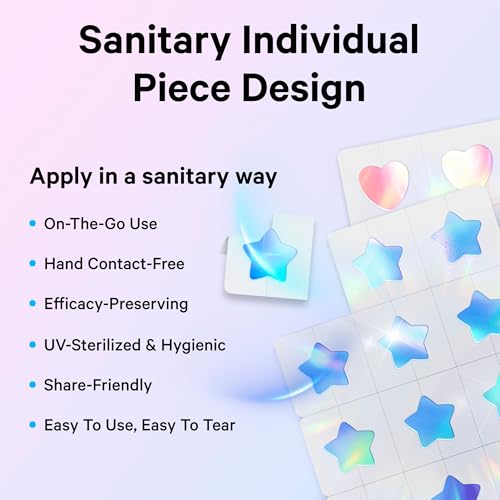 Hydrocolloid Acne Patches with Salicylic Acid - 36 Colorful Star Heart Cloud Designs
