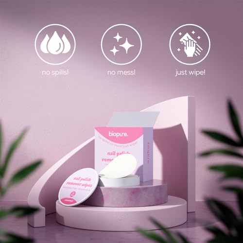 Biopure Nail Polish Remover Wipes Acetone-Free & Non-Toxic ? Quick & Easy Nail Polish Removal, Travel-Friendly Disposable Pads w/Sealable Jar (720 Count, Unscented) Bulk Pack