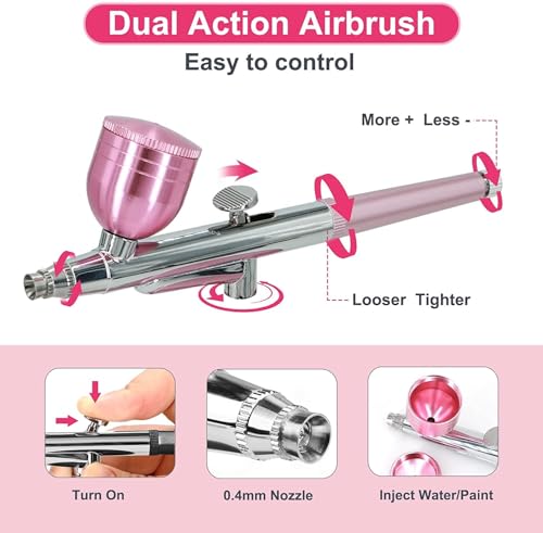 Cordless Airbrush Kit with Rechargeable Compressor for Nails